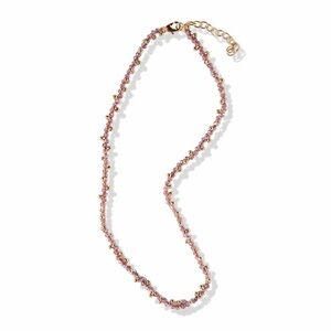NWT Ink + Alloy Blush Crystal Brass Necklace
